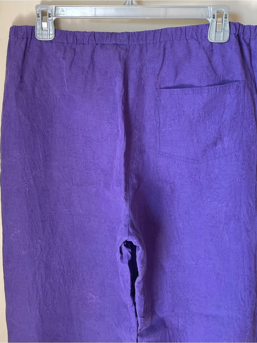 Vintage Chico's Purple Linen Silk Pants Size Large - Picture 6 of 8